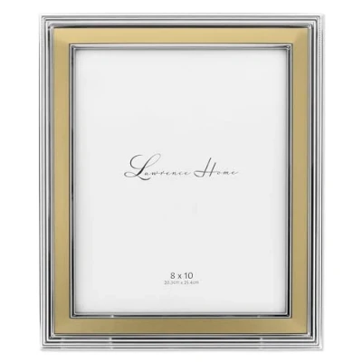 Imagen de Lawrence Frames Marco de fotos metal chapado en plata, 8 x 10 pulgadas, panel interior dorado cepillado