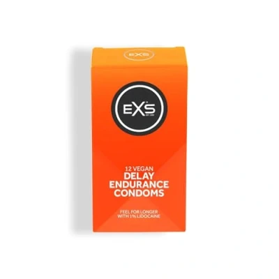 Imagen de EXS Delay Condoms Natural Latex &amp; Silicone Lubricated Vegan 12 Pack
