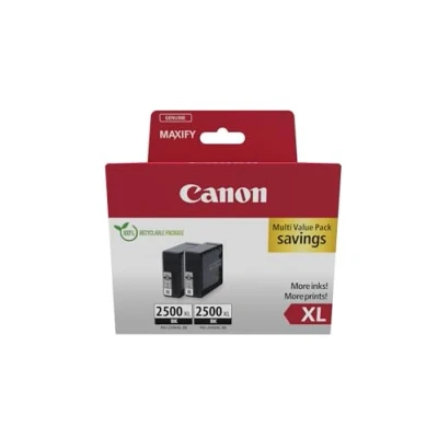 Imagen de Canon PGI 2500XL BK, Cartucho de Tinta Original, Multipack, 2 Cartuchos Independientes tamaño XL, Color Negro, Compatible con Impresoras Inyección MAXIFY