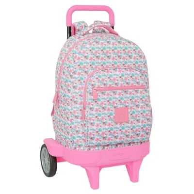 Imagen de Safta MOOS FLORES Mochila Grande con Ruedas, Compact Evolución, Extraíble, Ideal para Niños de Diferentes Edades, Cómoda y Versátil, Calidad Resistencia, 33x22x45 cm, Color Multicolor