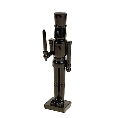 Imagen de degawo Figura de cascanueces con espada en color negro polirresina
