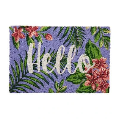 Imagen de Relaxdays Felpudo Coco, Alfombrilla Puerta Entrada Hello, 40x60 cm, Antideslizante, Resistente Intemperie, Multicolor, 1.5 x 60 40 cm