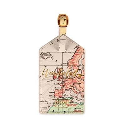 Imagen de Legami Etiqueta de equipaje, identificador maleta, espacio para datos personales, correa ajustable, viajes, 6,8 x 17 cm, tema viaje