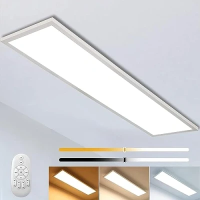 Imagen de Plafon Panel LED de Techo 120x30CM, Superficie luz Regulable con Mando a Distancia, 3000K 6500K Iluminación Intensa Adecua da para Oficina, Taller, Garaje o Salón