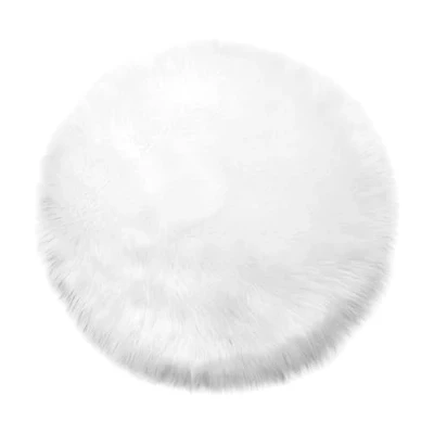 Imagen de Teppich Wölkchen Alfombra de imitación Piel Cordero Salón Dormitorio Deco Oveja como Colcha, cojín Asiento, para Silla, sofá, Cama Blanco 60 cm Redondo