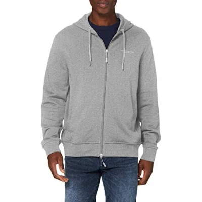 Imagen de Armani Exchange Everyday French Terry Hoodie Capucha, Gris (Bros BC06 Alloy HTR 3901), Small para Hombre