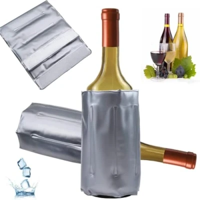 Imagen de Wenrescry enfriadores de botellas para viajes, con cierre rápido, enfriador vino cerveza, vino, champán, gel, funda congelador vodka, tequila y refrescos