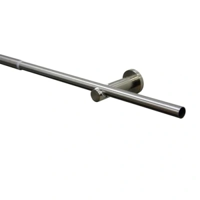 Imagen de GARDINIA Juego de Barra Cortina Sol, 1 Riel, Set Completo Que Incluye Material Fijación, Extensible, Ø 16/19 mm, 120 210 cm, Metal, Aspecto Acero Inoxidable
