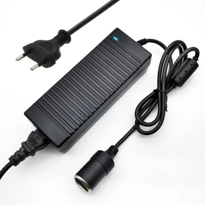 Imagen de OBEST Transformador de Corriente Coche 230V a 12V 10A 120W, Adaptador Fuente Alimentacion 12V, CA CC 100V 240V Convertidor con Encendedor Cigarrillo para Nevera, Inflador Neumáticos, Aspirador