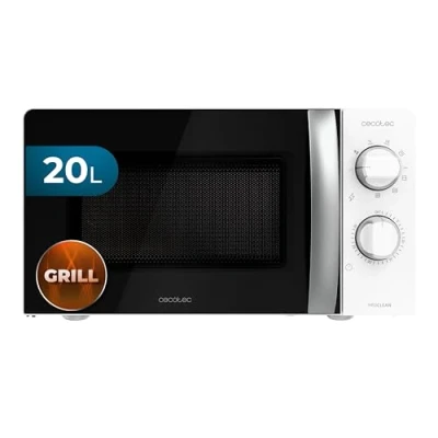 Imagen de Cecotec Microondas con Grill ProClean 2110. 700W 6 Niveles de Potencia, Capacidad 20 L, Función Grill, Tecnología 3DWave, Modo Descongelación, Temporizador hasta 30mins