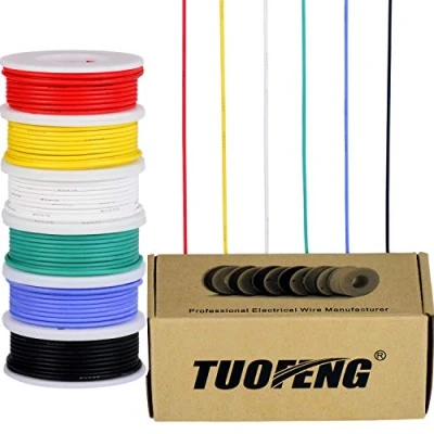 Imagen de Cable eléctrico calibre 22, de cobre estañado 22 AWG flexible silicona (6 bobinas 8 colores diferentes) 600V electrónico conexión