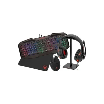 Imagen de Raiden Paquete de Accesorios Juego 5 en 1 para PC Teclado AZERTY ratón Alfombrillas Soporte Auriculares y audífonos (Windows 8)