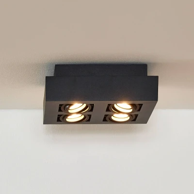 Imagen de Lucide Foco de techo Xirax, 4 luces, negro