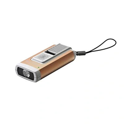 Imagen de Ledlenser K6R Safety Llavero, Compacto, 400 lúmenes, Recargable, con Interfaz USB A, función de Alarma (Dorado), Hombre, Klein