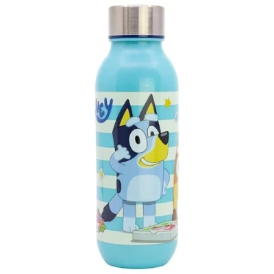 Imagen de Botella de agua reutilizable infantil plástico con tapón acero y capacidad 640 ml Bluey