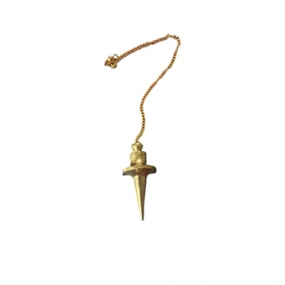 Imagen de péndulo metálico, Adivinación Egipcio TROUVIER, Pendulo de Radiestesia con Testigo, esotérico, Magnetizador, Zahorí, Clarividencia, Esoterismo (Dorado)
