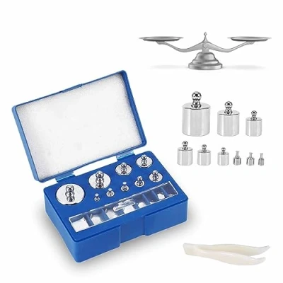Imagen de juego de pesas calibración, 17 unidades, 10 mg 100 g, báscula precisión con pinzas para digital, joyería