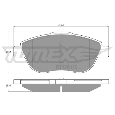 Imagen de TOMEX brakes TX 16 25 Juego de pastillas freno Eje delantero CITROËN: C3 II, DS3 Hatchback, III, PEUGEOT: 2008 Familiar, 208 II Hatchback