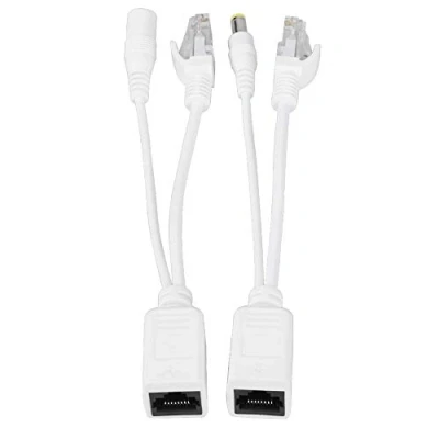 Imagen de Tosuny 10 Pares Cable PoE Ethernet Pasivo Adaptador Inyector + Splitter DC 12 V, Conector de Alimentación y RJ45 para CCTV Cámara