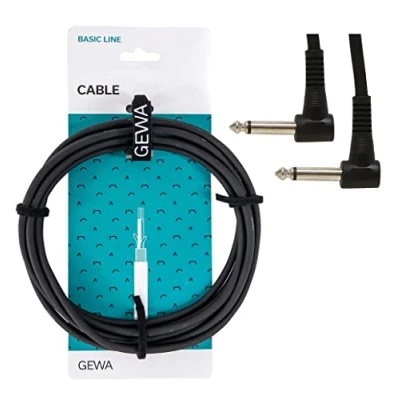 Imagen de GEWA cable de interconexión Basic Line 0,3 m, negro, jack angular mono 6,3 mm mm,190350