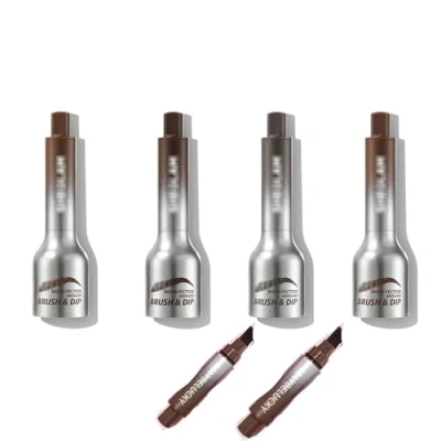 Imagen de Maybelucky Brocha para cejas, cepillo en ángulo cejas y chocolate de inmersión, lápiz maquillaje natural antimanchas, kit portátil