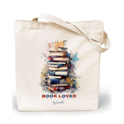 Imagen de Loxato Bolsa Tela Tote Bag Bolsos Bandolera Mujer Bolsas de Algodón Natural 100% Reutilizables Extra Ancho 8cm Asas Largas 70cm 220 gr/m2 Bonitas Grande