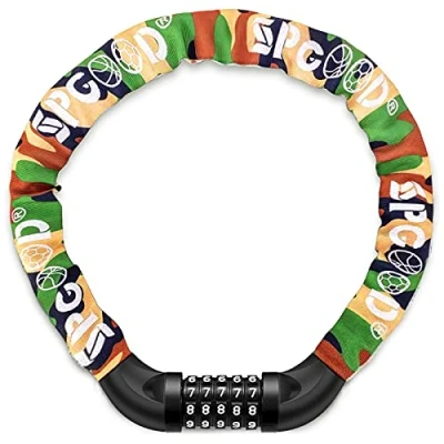 Imagen de SPGOOD Candado de Bicicleta antirrobo (14 colores) combinación 5 dígitos Candado,utilizado para bicicletas, motocicletas, puertas(Camouflage)
