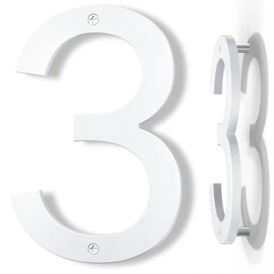 Imagen de Yafimea numeros para casa exterior moderno blanco, altura 20 cm, plástico ABS macizo, efecto 3D flotante (3)