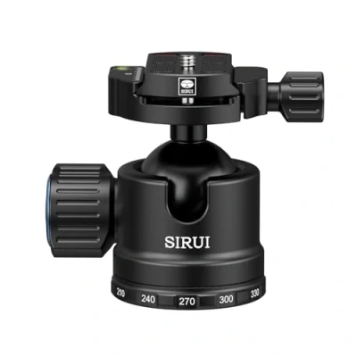 Imagen de SIRUI Cabezal de Bola Trípode Profesional Resistente 40mm, Carga 40kg, Aleación Aluminio CNC Panorámico 360 para Videocámara, con QR Placa AM 40