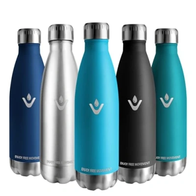 Imagen de Vikaster Botella de agua, 500ml agua acero inoxidable, Mantener 12H Caliente/24 Frío, Termo Sin BPA, termica Niños, Adultos, Deporte, Oficina, Exteriores