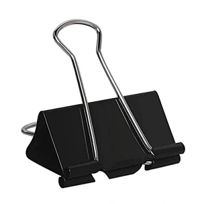 Imagen de Clips extra Grandes para Carpetas de 2 pulgadas, 24 unidades abrazaderas Metal papel, Color negro