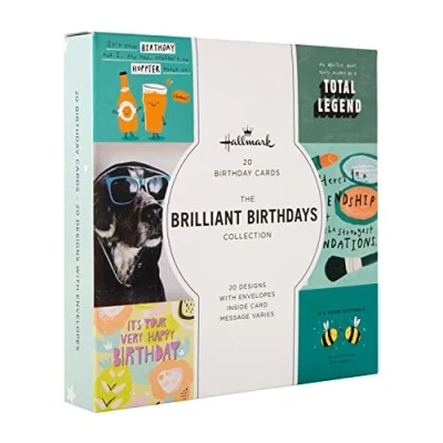 Imagen de Hallmark Tarjetas de cumpleaños, paquete múltiple 20 en diseños contemporáneos