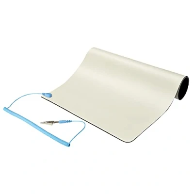Imagen de StarTech.com Alfombrilla Antiestática, Superficie Antiestática para la Reparación de Electrónicos Mesa, con Cable Toma a Tierra Removible, ANSI/ESD S 4.1, 30cmx46cm (SM Anti Static Mat)