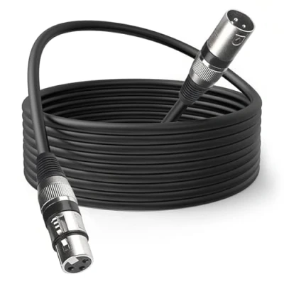 Imagen de Cable Dmx 5m para Luces Xlr Macho Hembra 3 Pines Micrófono Xlr, Alargador Canon Cables de Cabeza Movil o Focos Escenario Led, Conexiones Mesa Mezclas Microfono