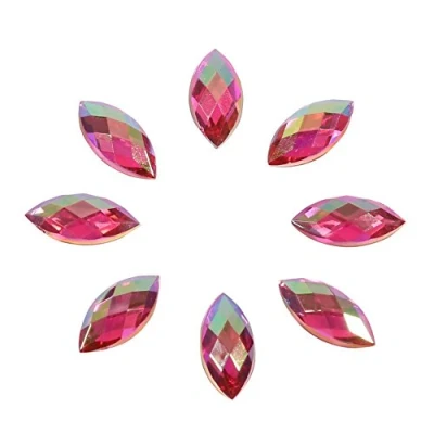 Imagen de diamantes de imitación en forma lágrima, 500 piezas AB, espalda plana, cristales artesanales con ojo caballo(Rosa roja)