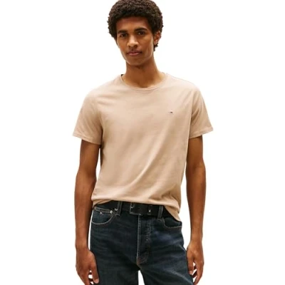 Imagen de Tommy Jeans TJM Xslim Jersey tee Dm0Dm04411 Camiseta S/S, Beige (Coastal Taupe), XXL para Hombre