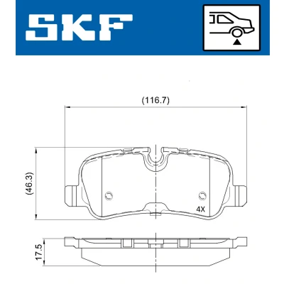Imagen de SKF VKBP 90257 Juego de pastillas freno preparado para indicador desgaste LAND ROVER: Range Rover 3