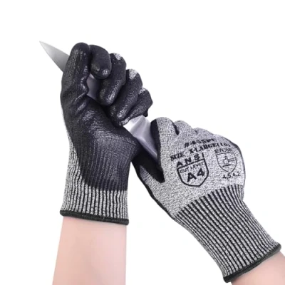 Imagen de AovYoo Guantes de trabajo protección seguridad resistentes a los cortes recubiertos (1, L)