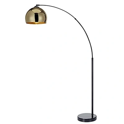 Imagen de Versanora vn l00012 eu Arquer ARC lámpara de Suelo Pantalla pie Negro, Hierro/mármol, 50 W, Dorado, 11.81 x 43.30 66.93, Amarillo, 11,81 43,30 66,93 cm