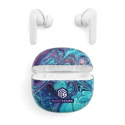 Imagen de Music Sound TWS Fantasy Auriculares Bluetooth Wireless Capsule con Estuche de Carga y Micrófono Tiempo Reproducción 3 Horas Escucha Ininterrumpida Moon