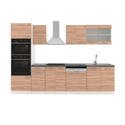 Imagen de Vicco Mueble de Cocina R Line, Sonoma/Blanco, 300 cm con Armario Alto, ET Antracita