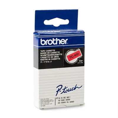 Imagen de Brother TC491 Cinta laminada (ancho: 9 mm, longitud: 7,7 m)