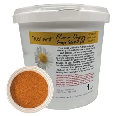 Imagen de Trustleaf Granos de gel sílice con indicador secado flores, color naranja, 0,5 1 mm (1 kg / 2,2 libras F o tubo)