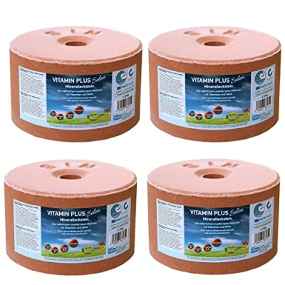 Imagen de imima Mineral Lick Horse Vitamin Plus Selenium Salt Set 4 x 3kg Piedras para lamer Sal Caballos, ovejas, Cabras, Caza y Ganado Piedra