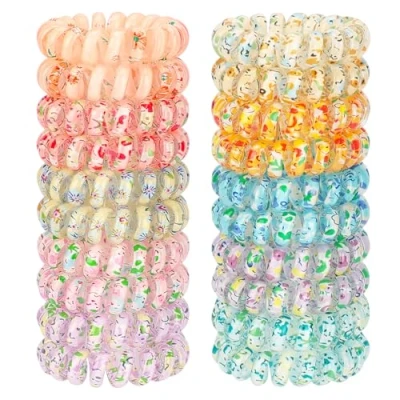 Imagen de JessLab Cintas Elásticas en Espiral Pequeñas, Pack de 20, Accesorios para el Pelo Duraderos e Impermeables, Ligas Mujeres, Sin Daño, Aptas Todo Tipo Cabello, Mezcla Color 2
