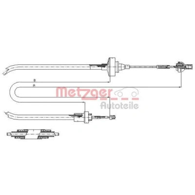Imagen de METZGER 11.2871 Cable de Embrague COFLE RENAULT: 19 II Cabrio, Hatchback, I Cabrio