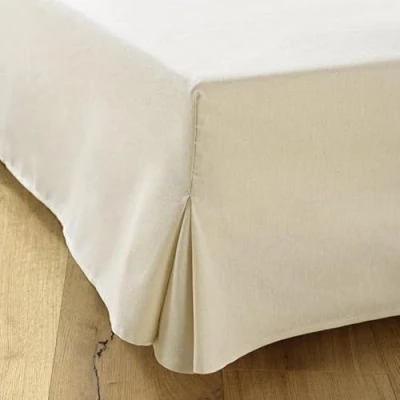 Imagen de Cubre Canape 140x200 Crudo 4 Faldas de 30 cm para Cama 140 x 200 con somier Funda Protector Fabricado en Europa