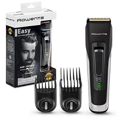 Imagen de Rowenta Advancer Easy TN5201 Cortapelos para hombre, cuchillas acero inoxidable, revestimiento titanio, 29 ajustes de 0,5 mm a 30 mm, autonomía hasta 120 min, carga rápida, sin cable