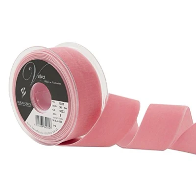 Imagen de Berisfords Cinta de terciopelo, rosa polvoriento, 4 x 1.7 pulgadas