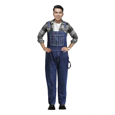 Imagen de GREAT BIKERS GEAR Overol de mezclilla para hombre, pantalones trabajo resistentes, azul oscuro, 30W x 32L